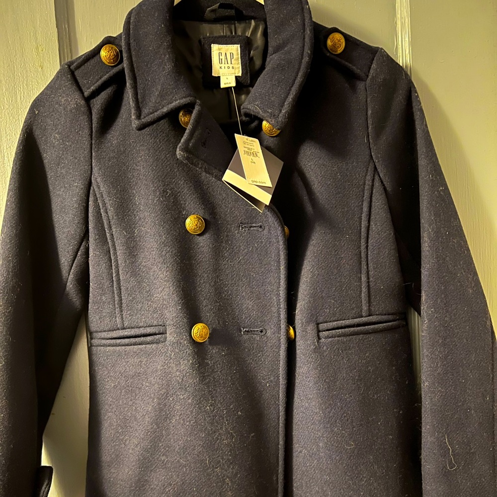 Girls gap navy pea coat
